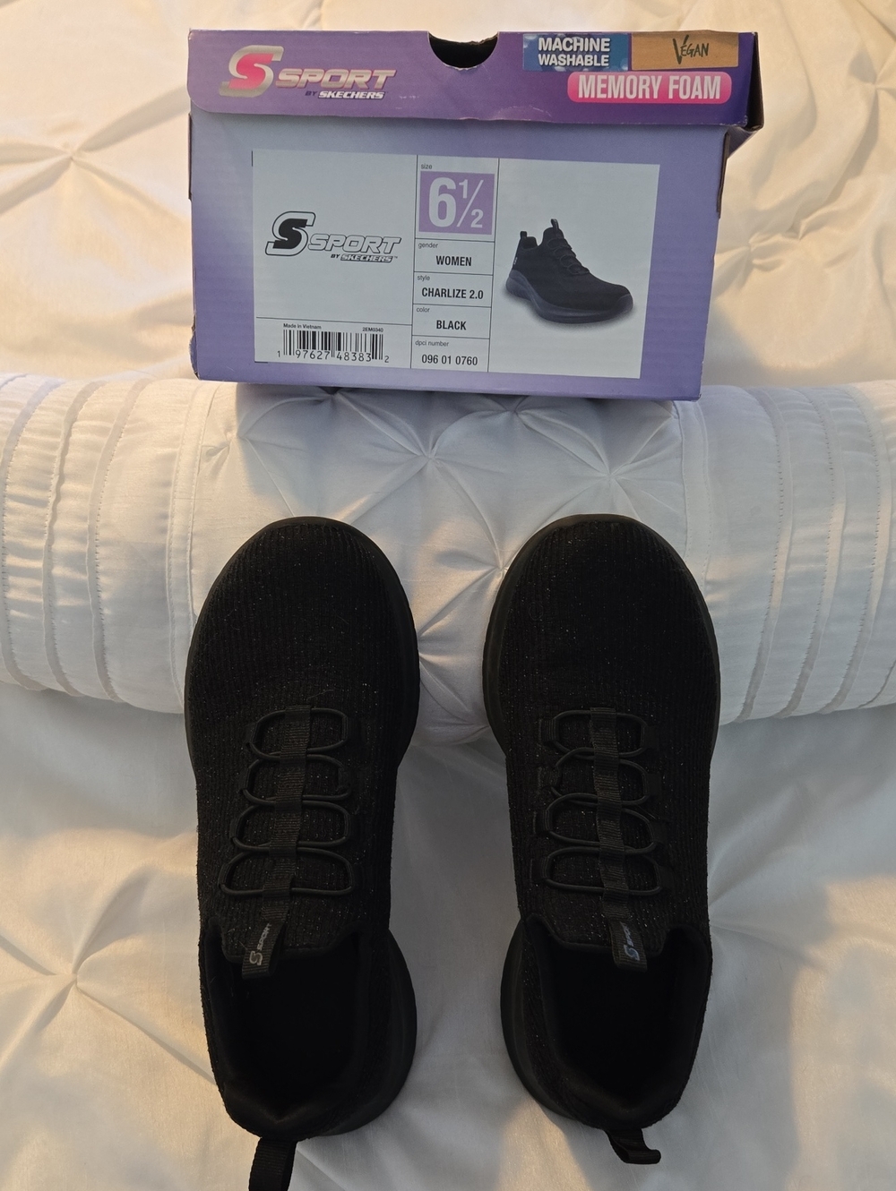 Skechers Women's Black Slip-On Knit Sneakers